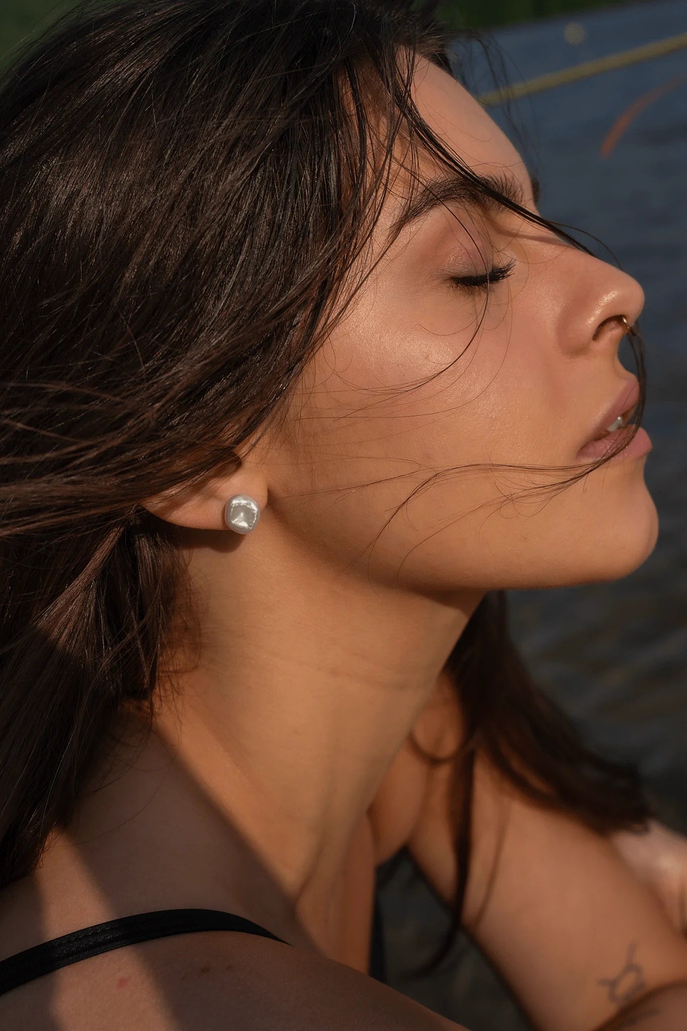 Sidabriniai auskarai su Keshi perlais