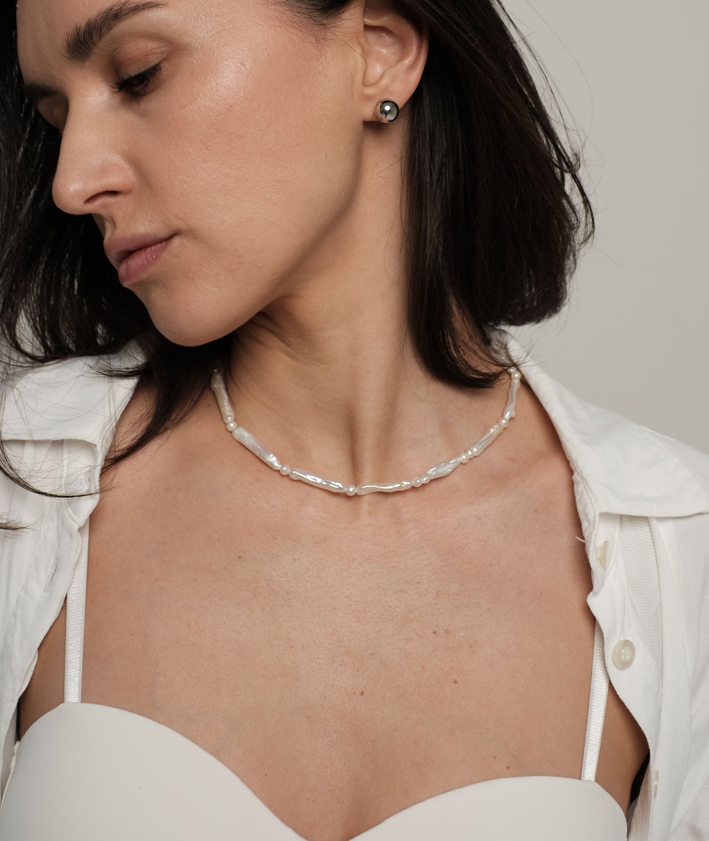 Dabīgo pērļu kaklarota  "Longy"