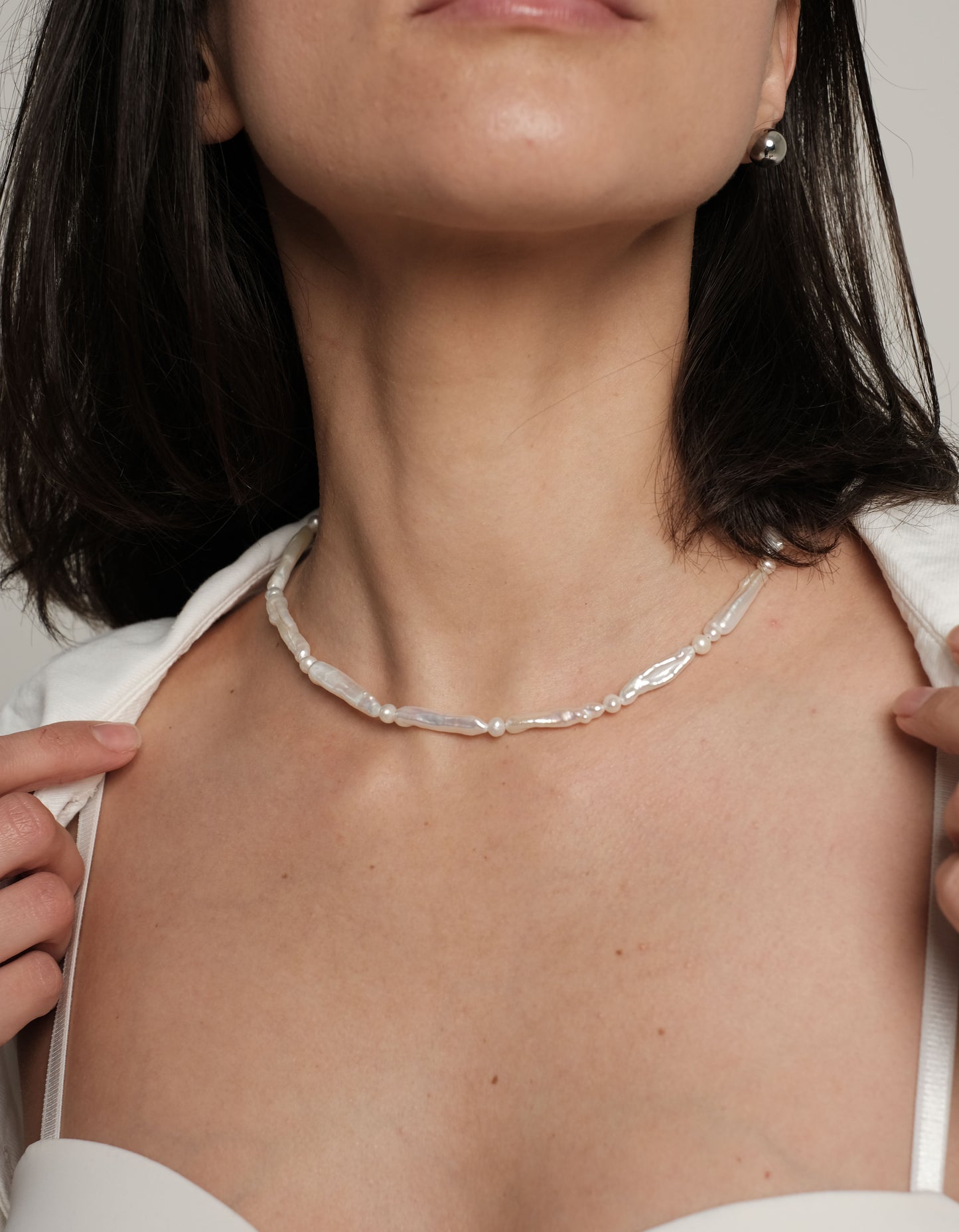 Dabīgo pērļu kaklarota  "Longy"