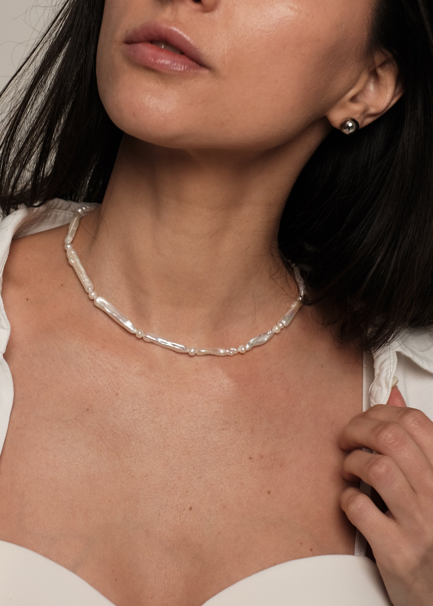 Dabīgo pērļu kaklarota  "Longy"