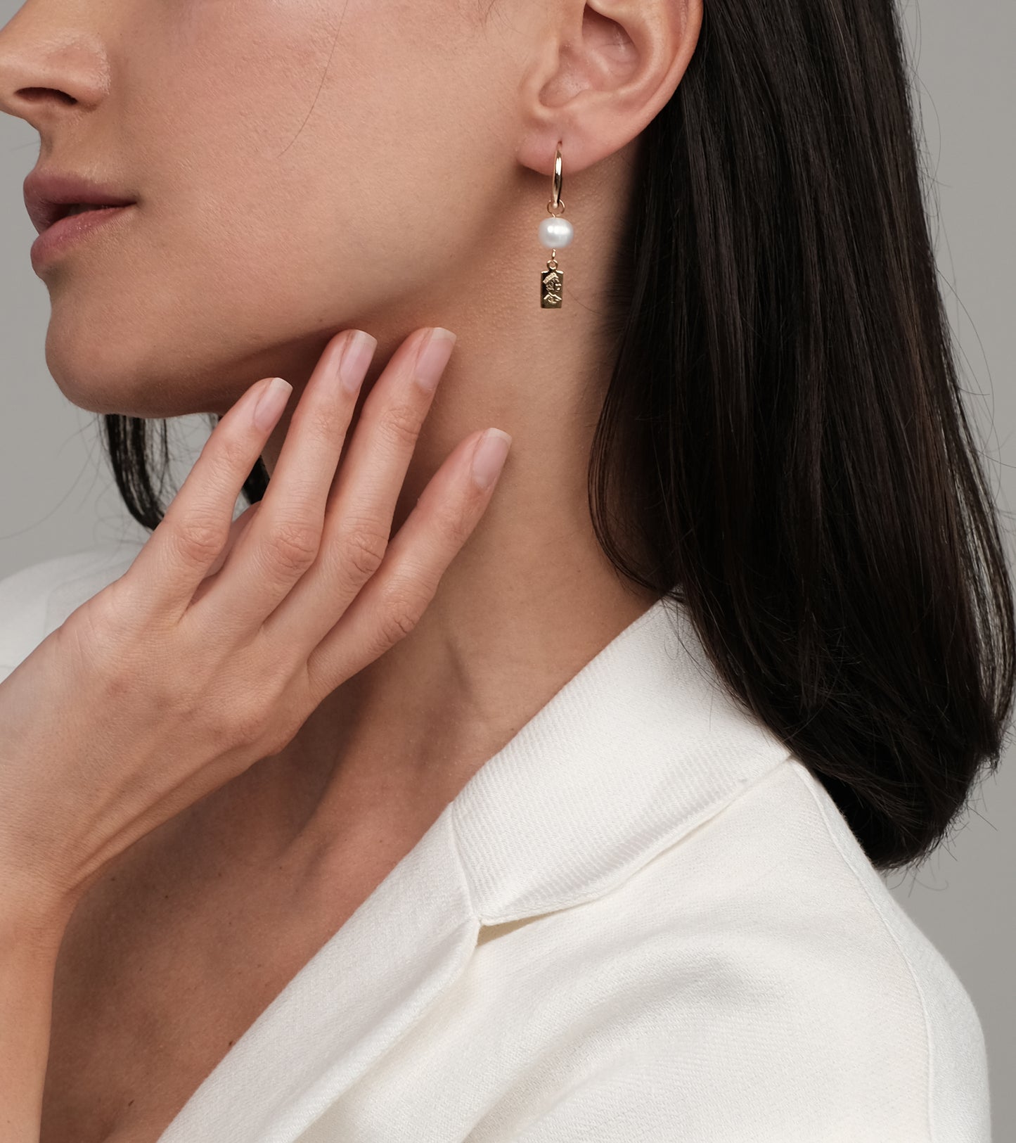 Gold plated earrings with natural pearls "Queen"