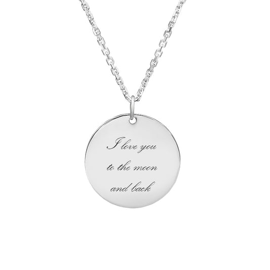 Silver plated pendant with Your engraved text