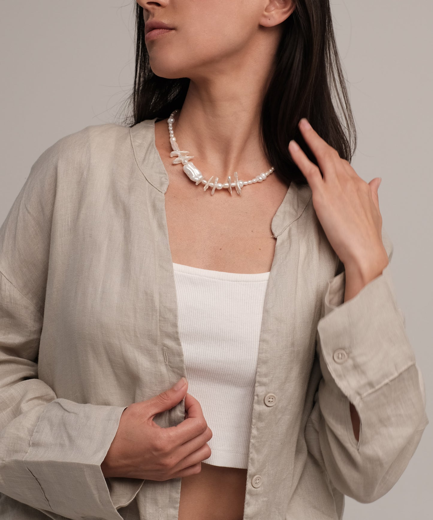 Natural pearl necklace Luina