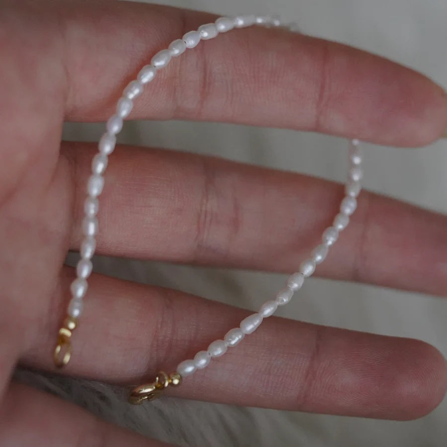 Natural pearl bracelet,  2-3mm "Oval"