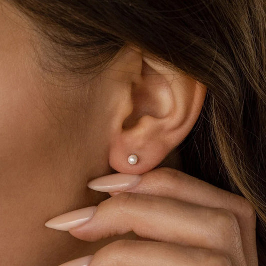 925 sterling silver earrings with natural pearls "3mm"