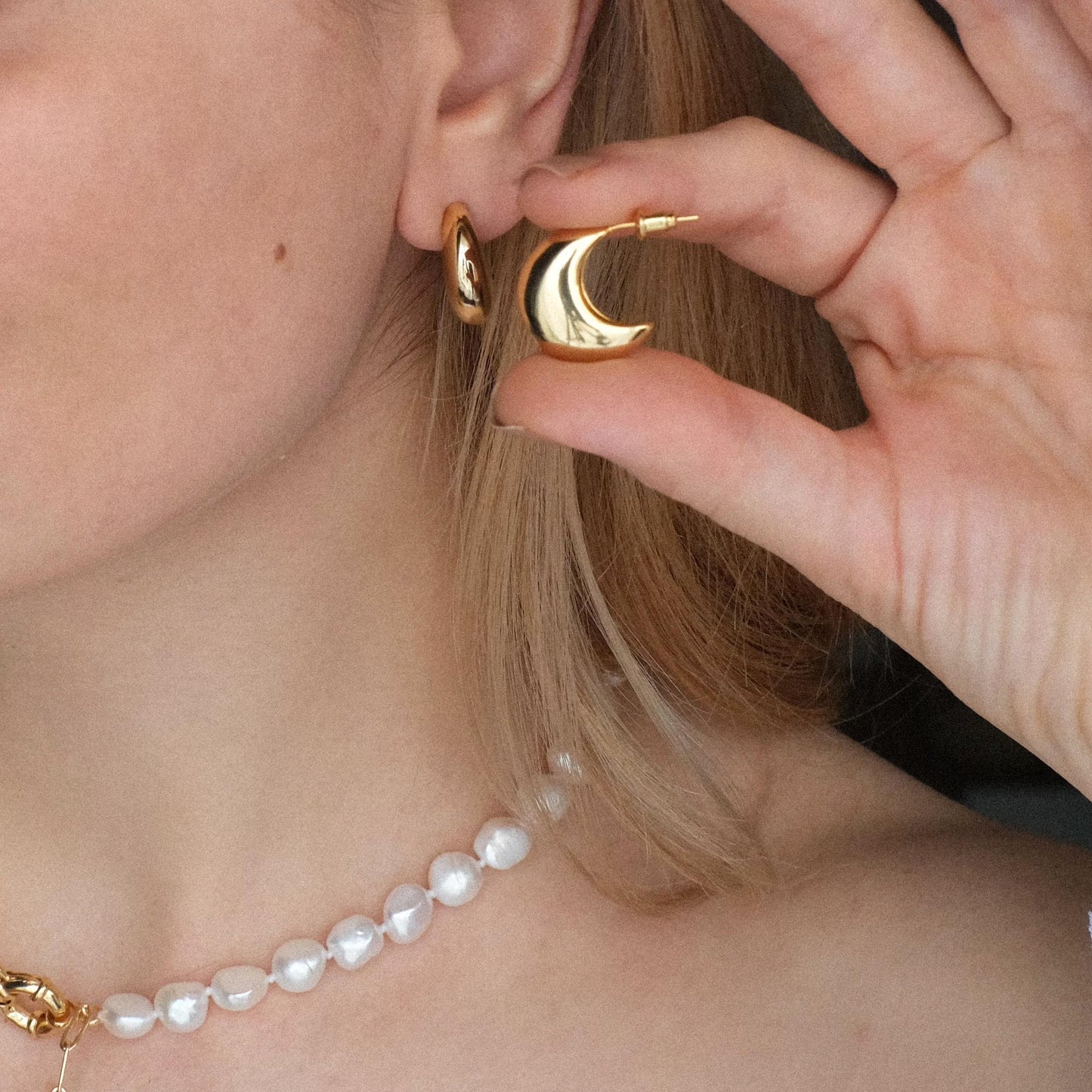 Earrings "Golden moon"