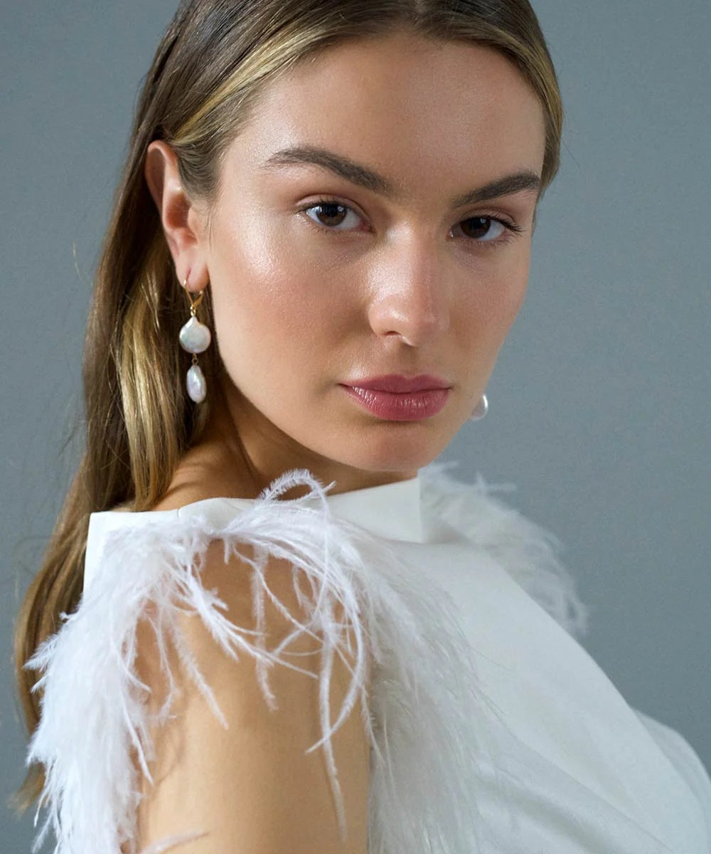 925 prabos sidabriniai auskarai su natūraliais perlais "Olivia"