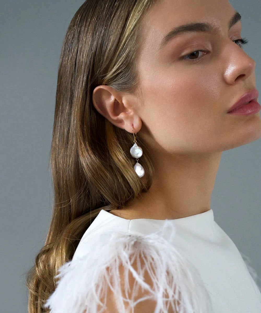 925 prabos sidabriniai auskarai su natūraliais perlais "Olivia"