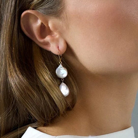 925 sterling silver earrings with natural pearls "Olivia"