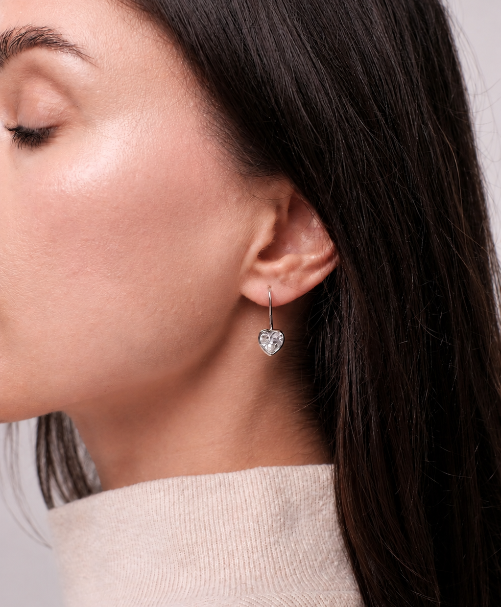 Sterling silver earrings "Heart"