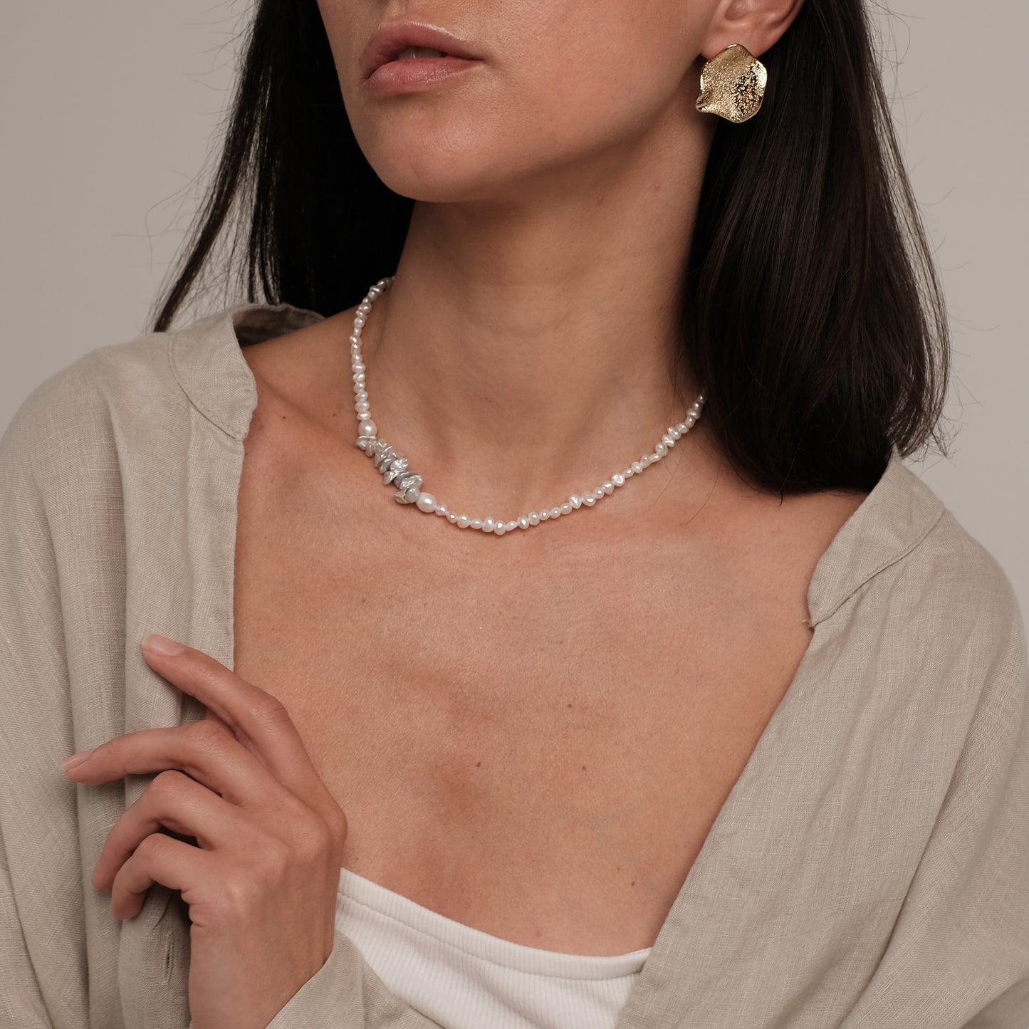 Natural pearl necklace Karoline