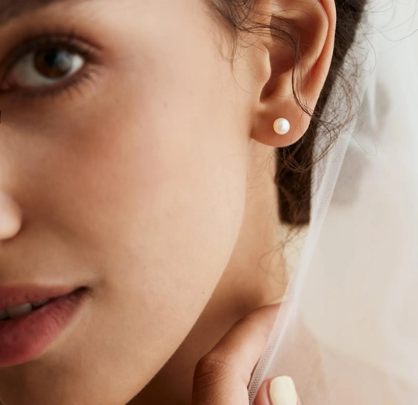 925 sterling silver earrings with natural pearls "5mm"