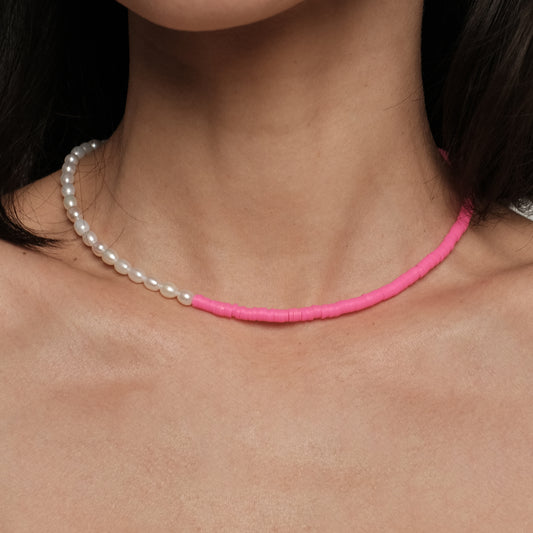 Natural pearl necklace "Pink 2"
