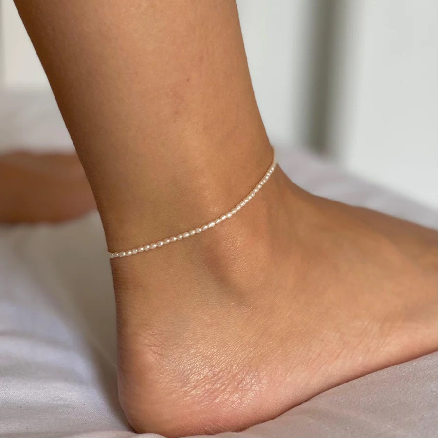 Pearl anklet "Mini oval 2-3mm"