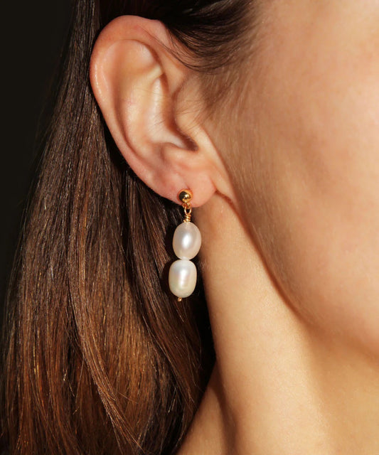 925 sterling silver earrings with natural pearls