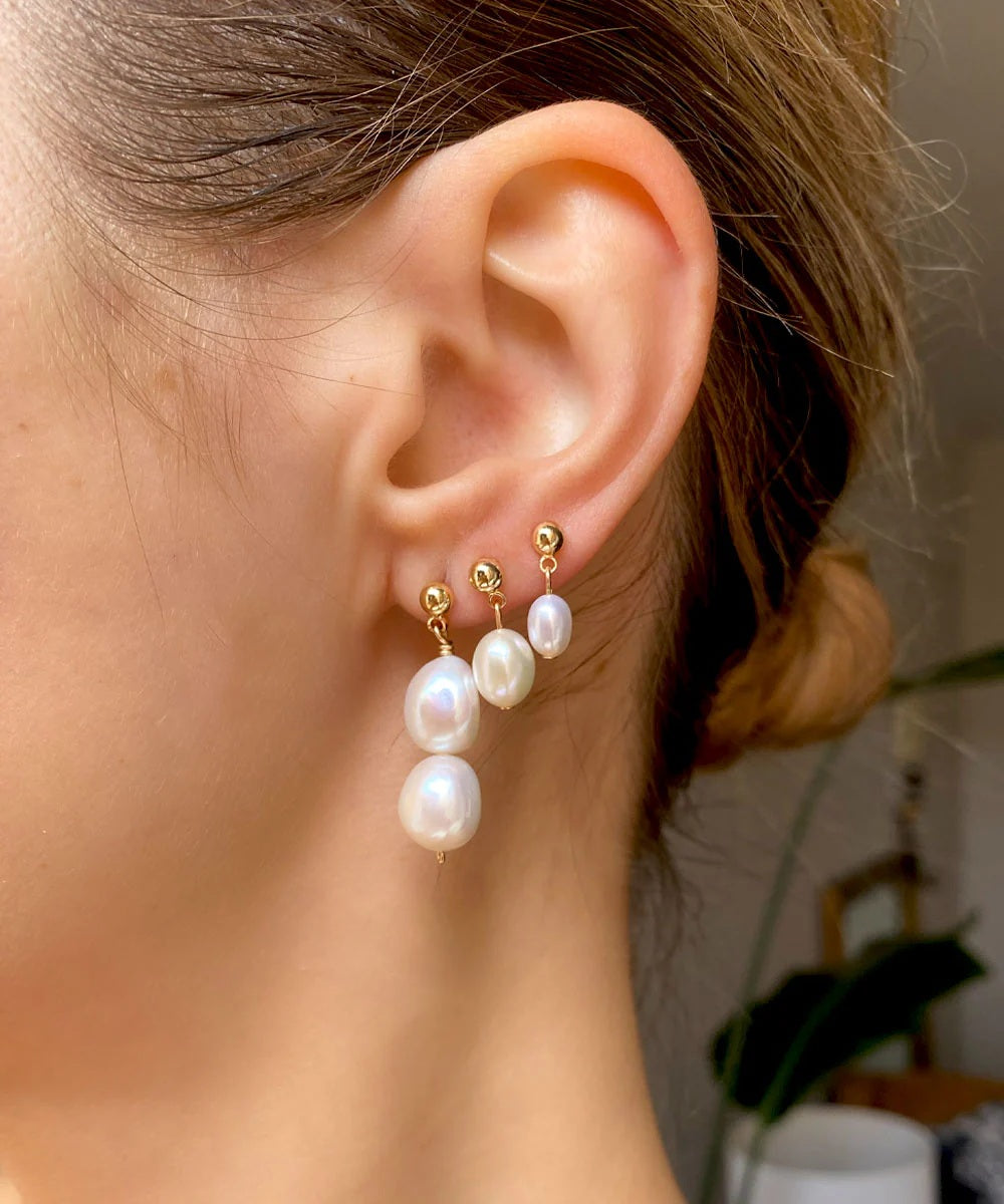 925 prabos sidabriniai auskarai su natūraliais perlais