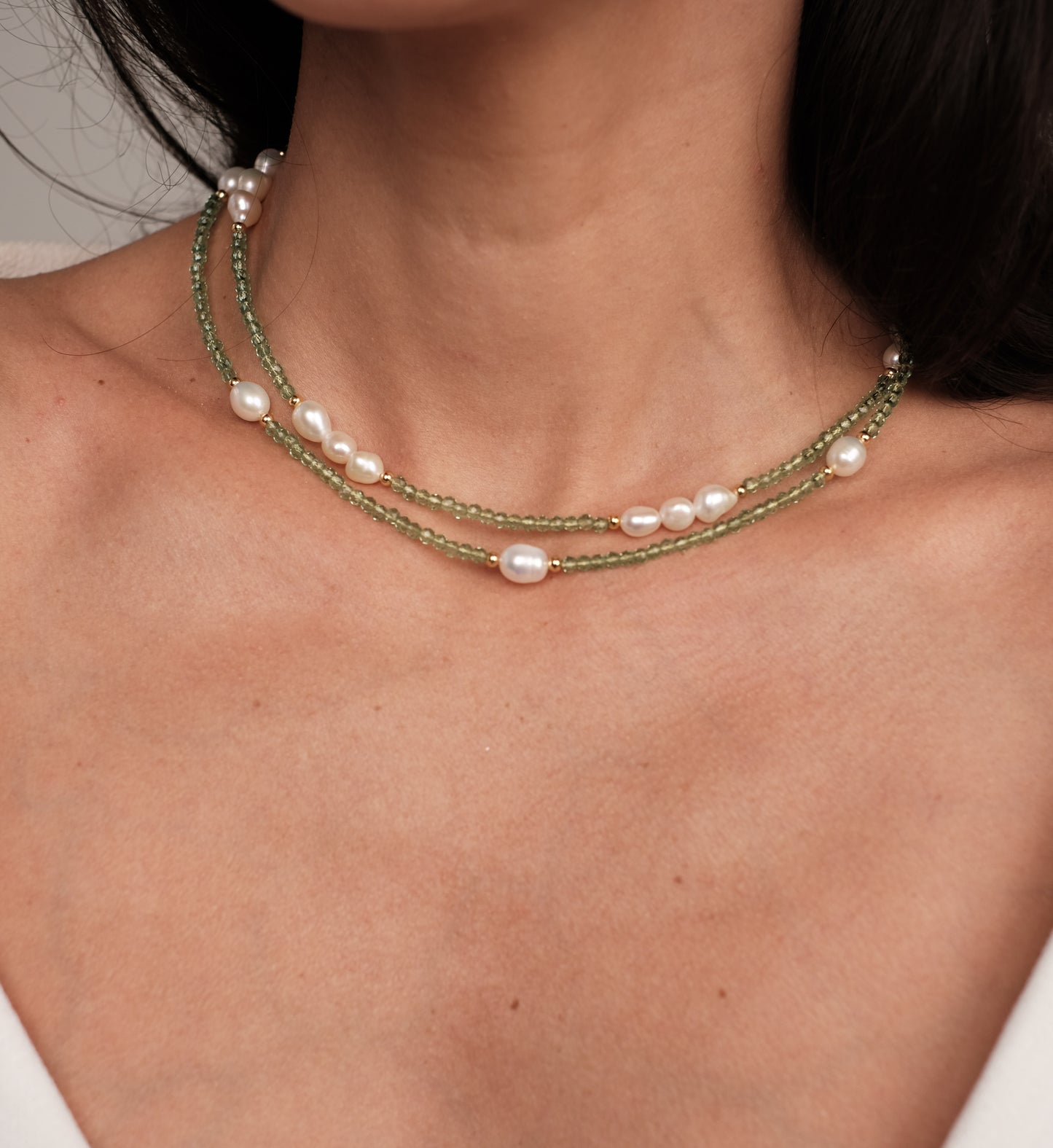 Two-necklace set with crystals
