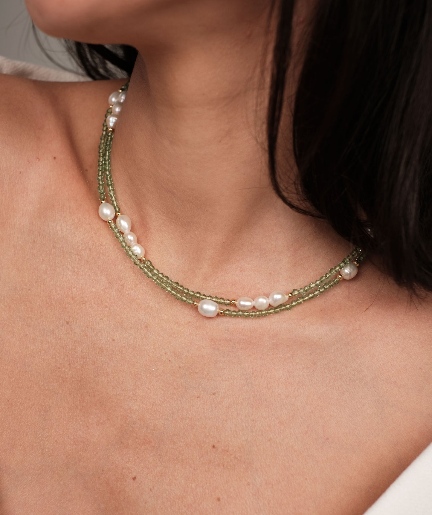 Two-necklace set with crystals