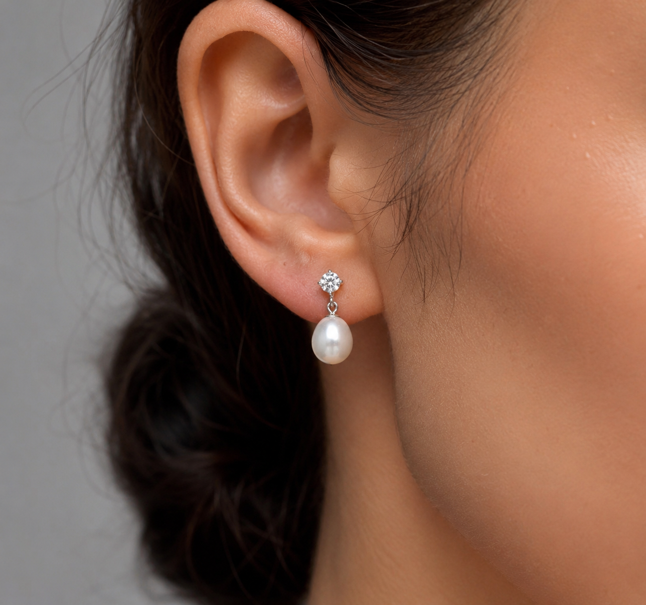925 sterling silver earrings with natural pearls