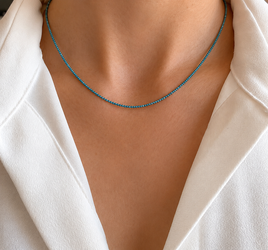 Apatite necklace, 2mm