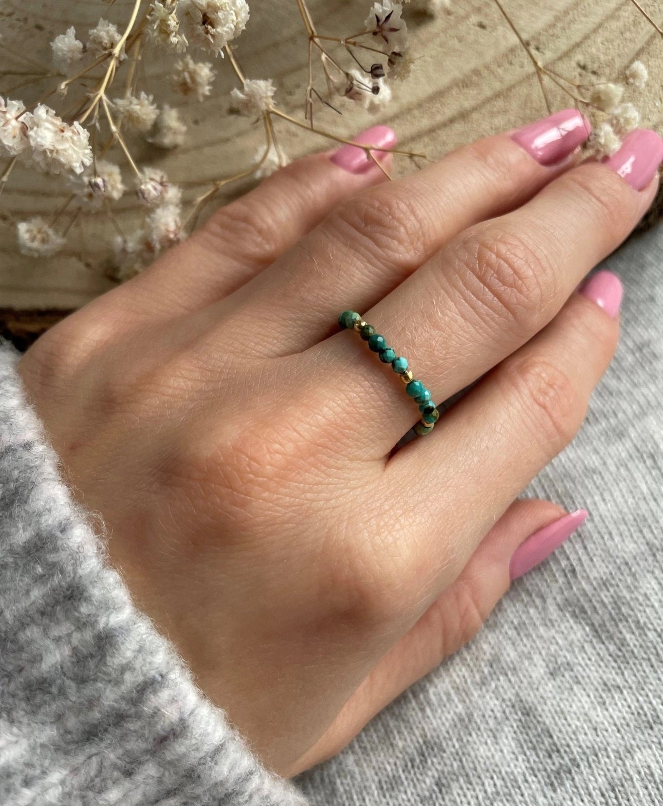Turquoise ring + silver details