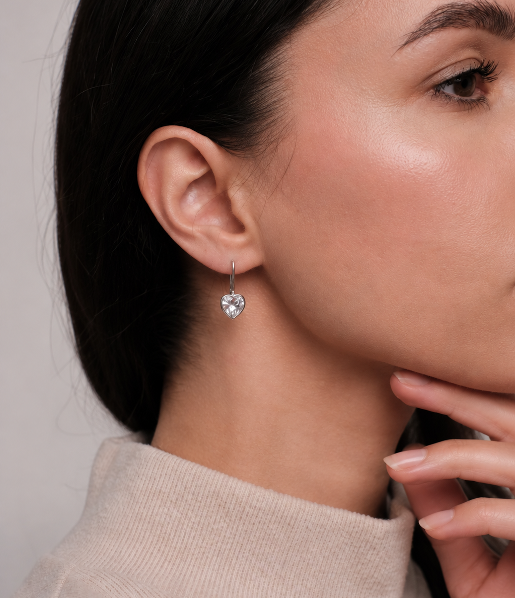 Sterling silver earrings "Heart"
