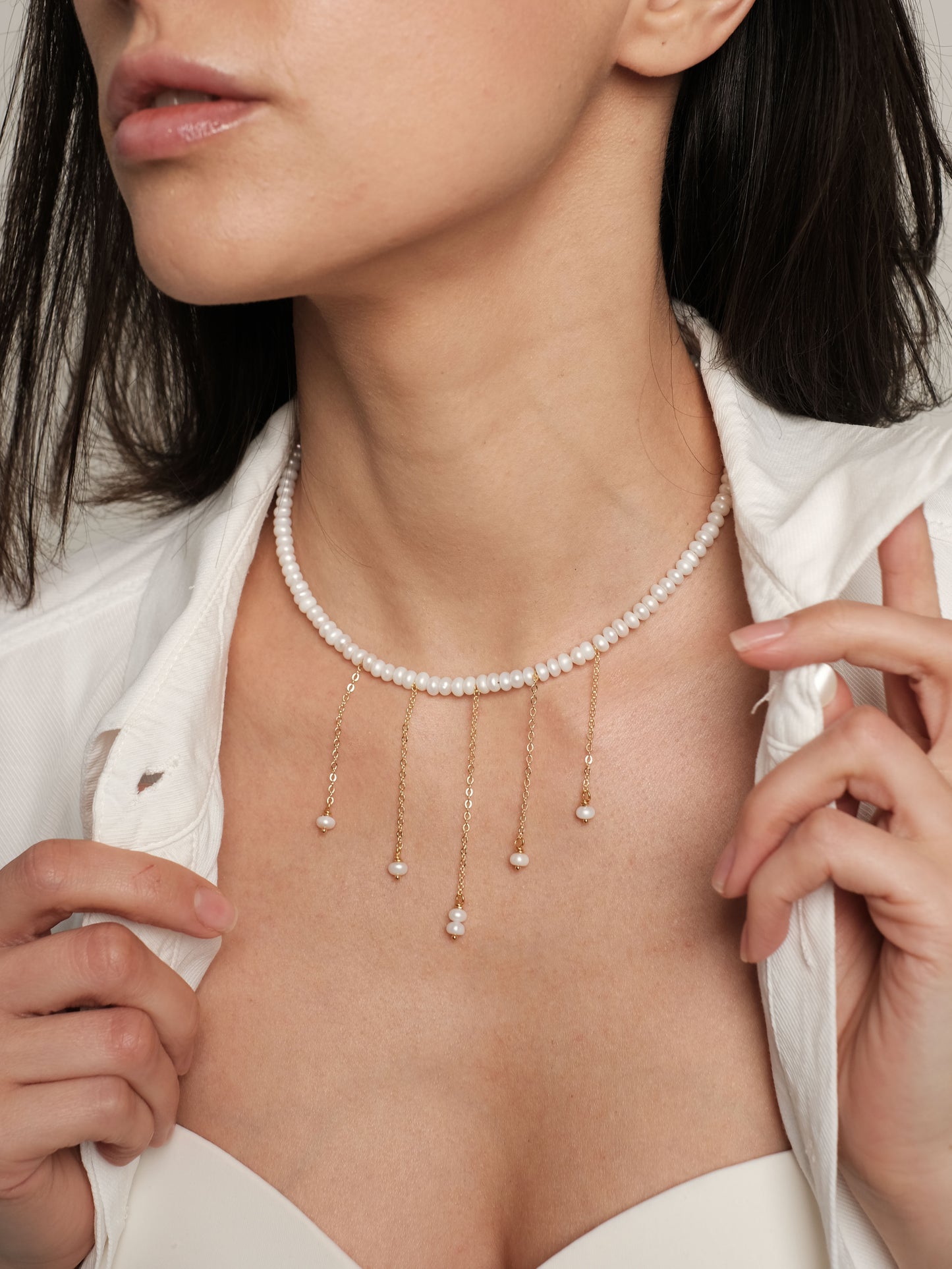 Dabīgo pērļu kaklarota "Aris"