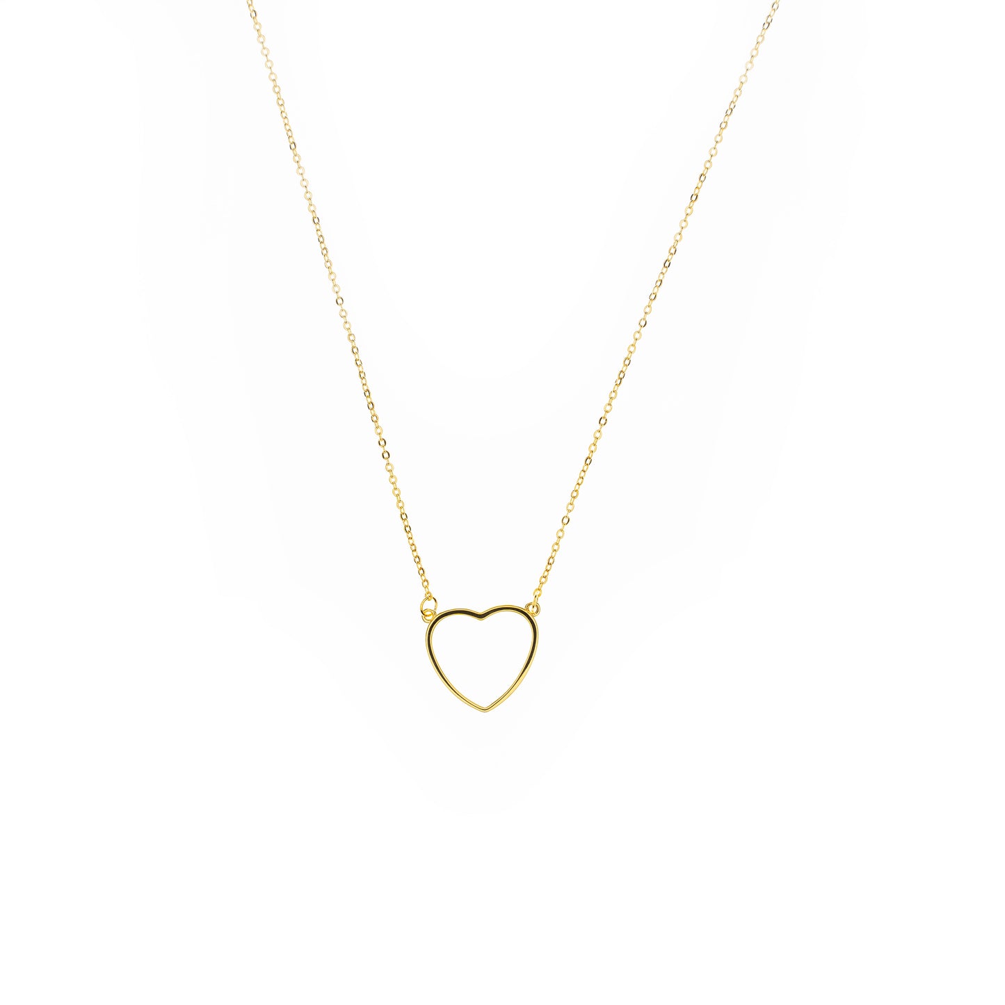Sterling silver gold plated necklace "Golden heart"