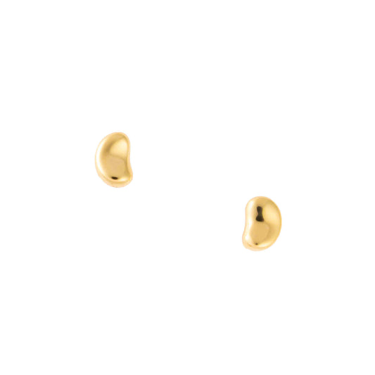 Earrings "Bean golden 8mm"