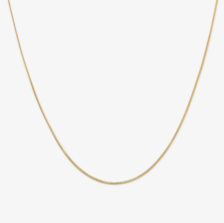 Gold plated necklace "Round snake”