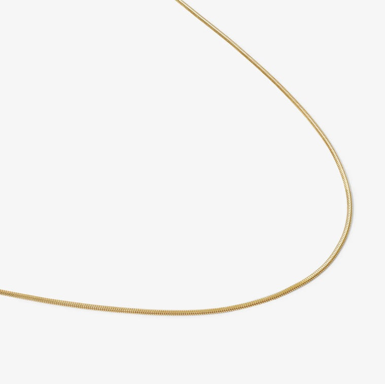 Gold plated necklace "Round snake”