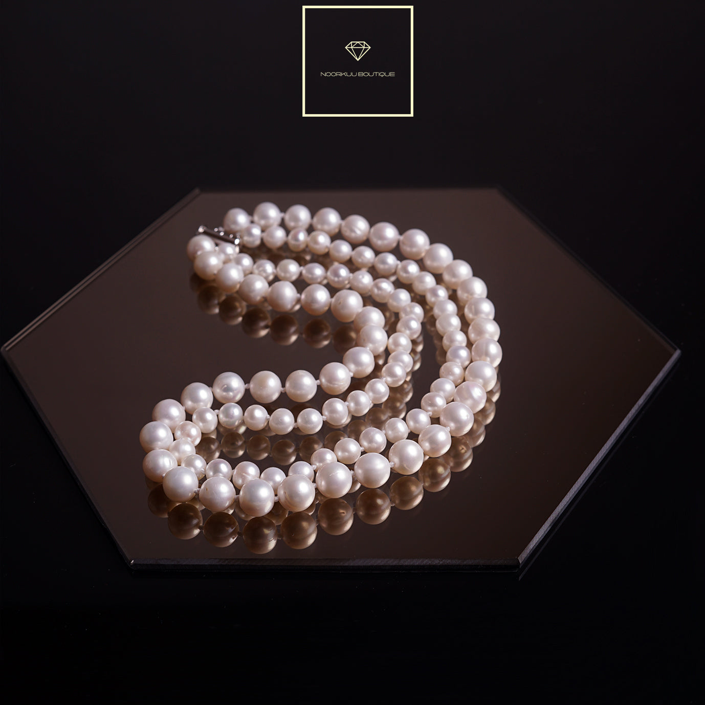 Prabangus dvigubas natūralių  perlų vėrinys, 7 ir 9mm
