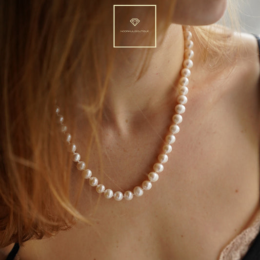 Natural pearl necklace, 8mm