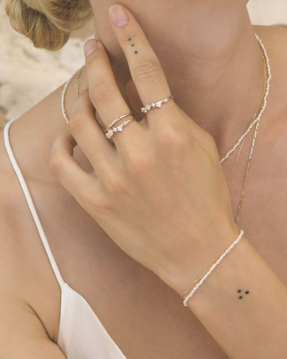 Natural pearl bracelet,  2-3mm