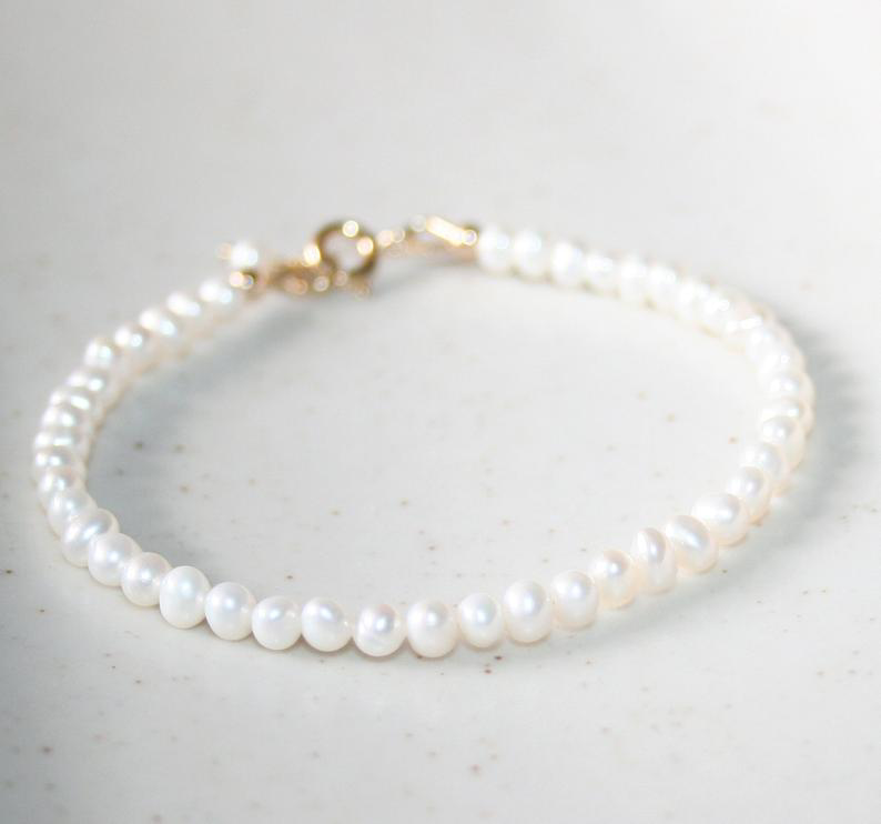 Natural pearl bracelet,  4-5mm