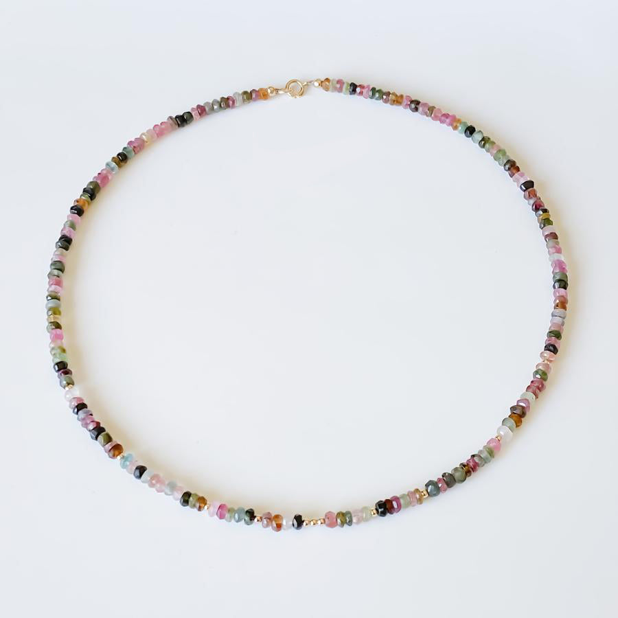 Natural multicolor tourmaline necklace