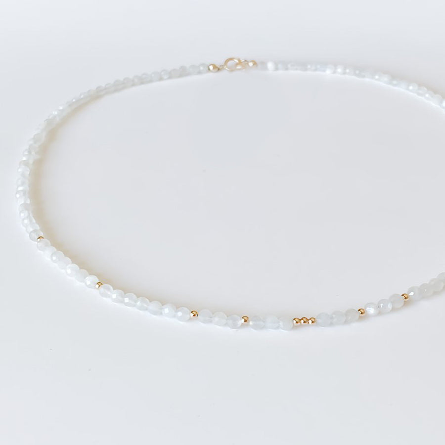 Moonstone necklace, 4mm