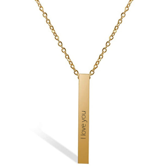 Gold plated pendant with Your engraved text