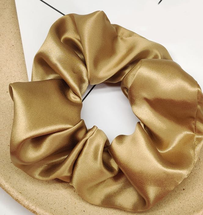 100% Silk scrunchie "Bronze"
