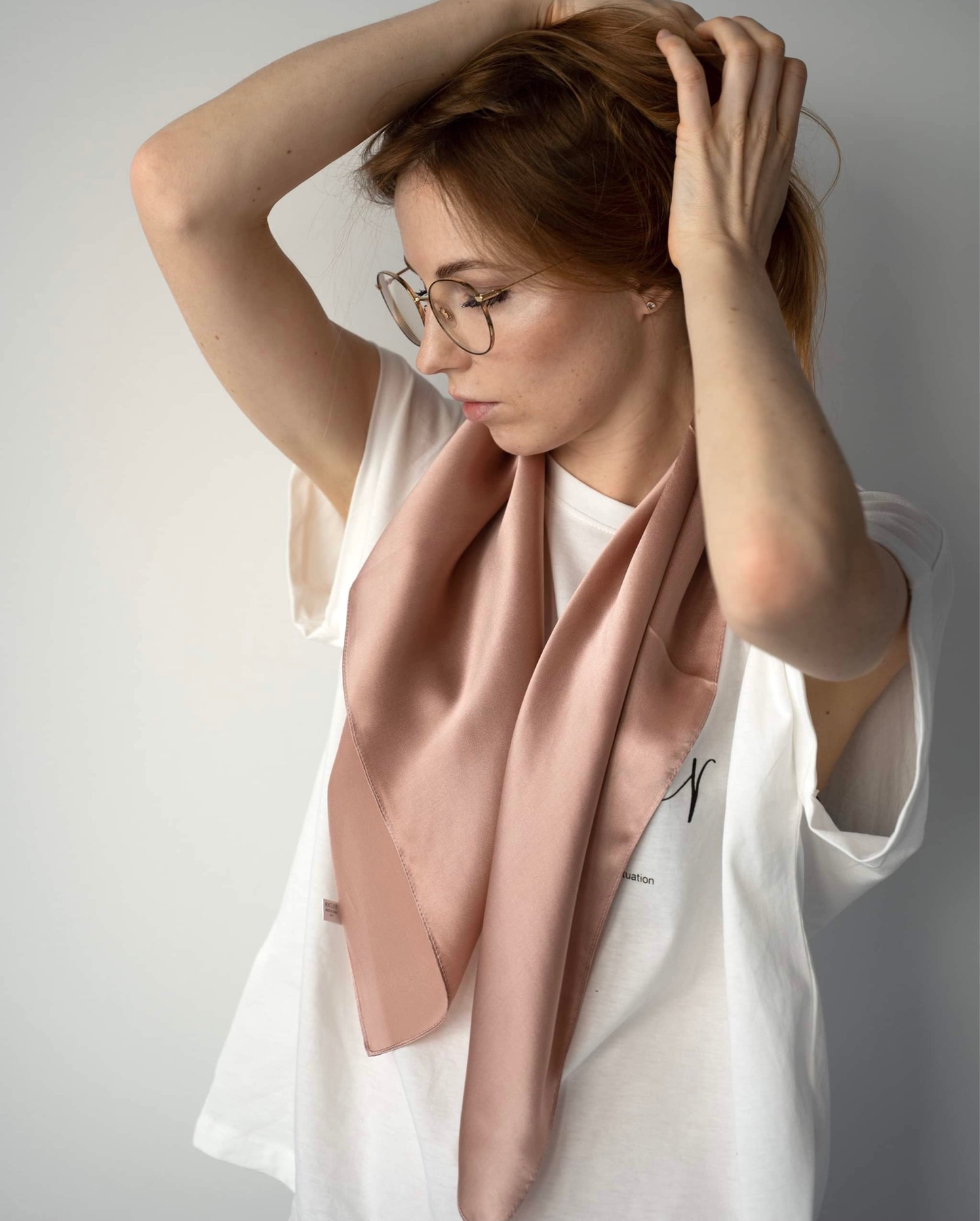 100% silk scarf "Apricot"