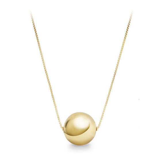 Gold plated necklace with gold plated ball