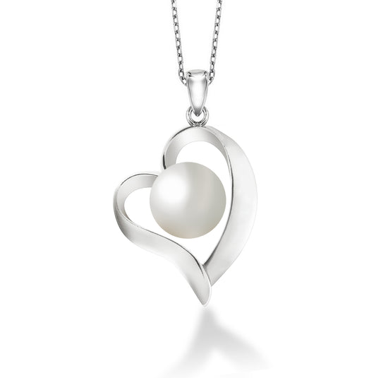 Elegant 925 sterling silver pendant with natural pearl "Love"