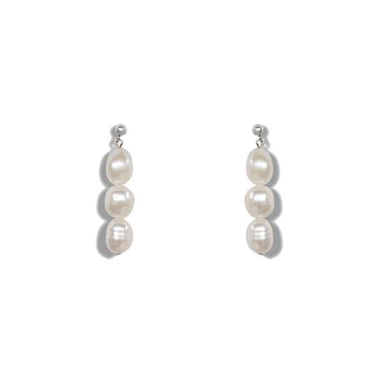 925 sterling silver earrings with natural pearls