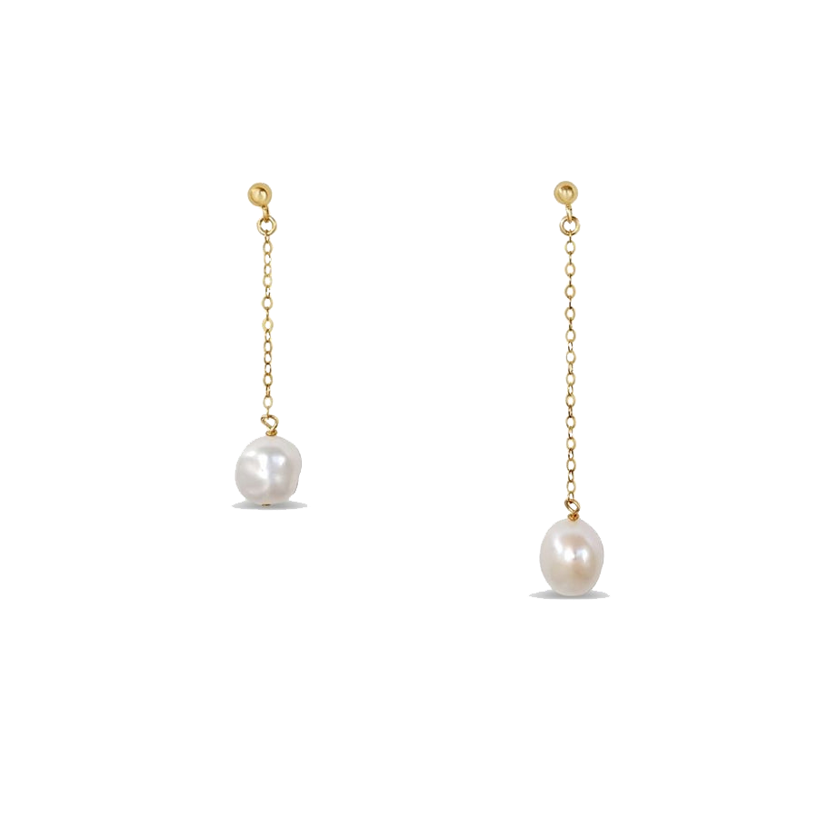 Gold plated earrings with natural pearls