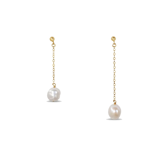 Gold plated earrings with natural pearls