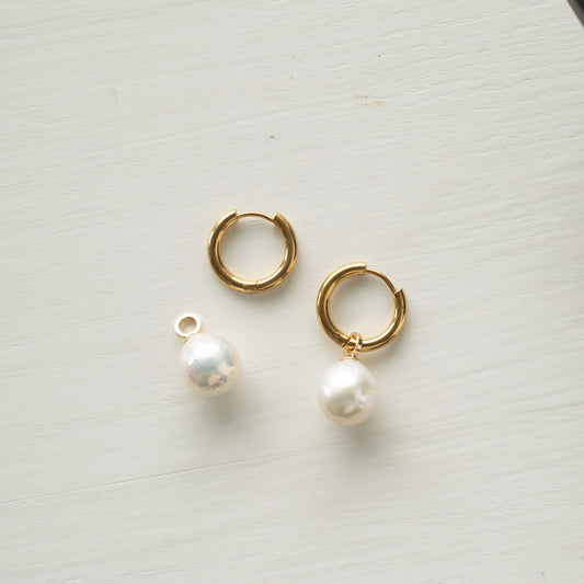 Paauksuoti auskarai su natūraliais perlais "Eva"