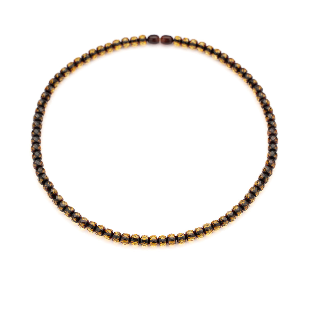 Natural amber necklace "Flora 1"
