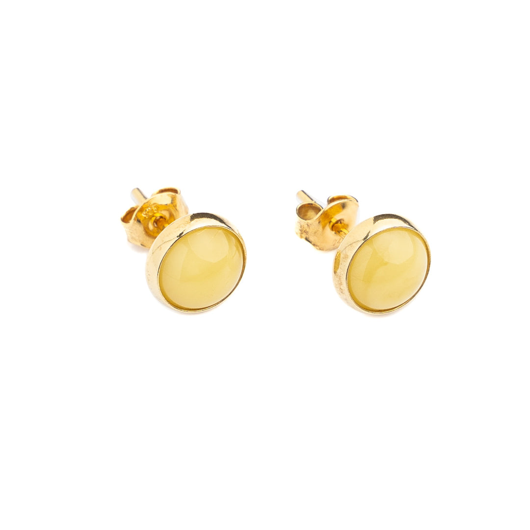 Sterling silver gold plated earrings with natural amber "Adria"