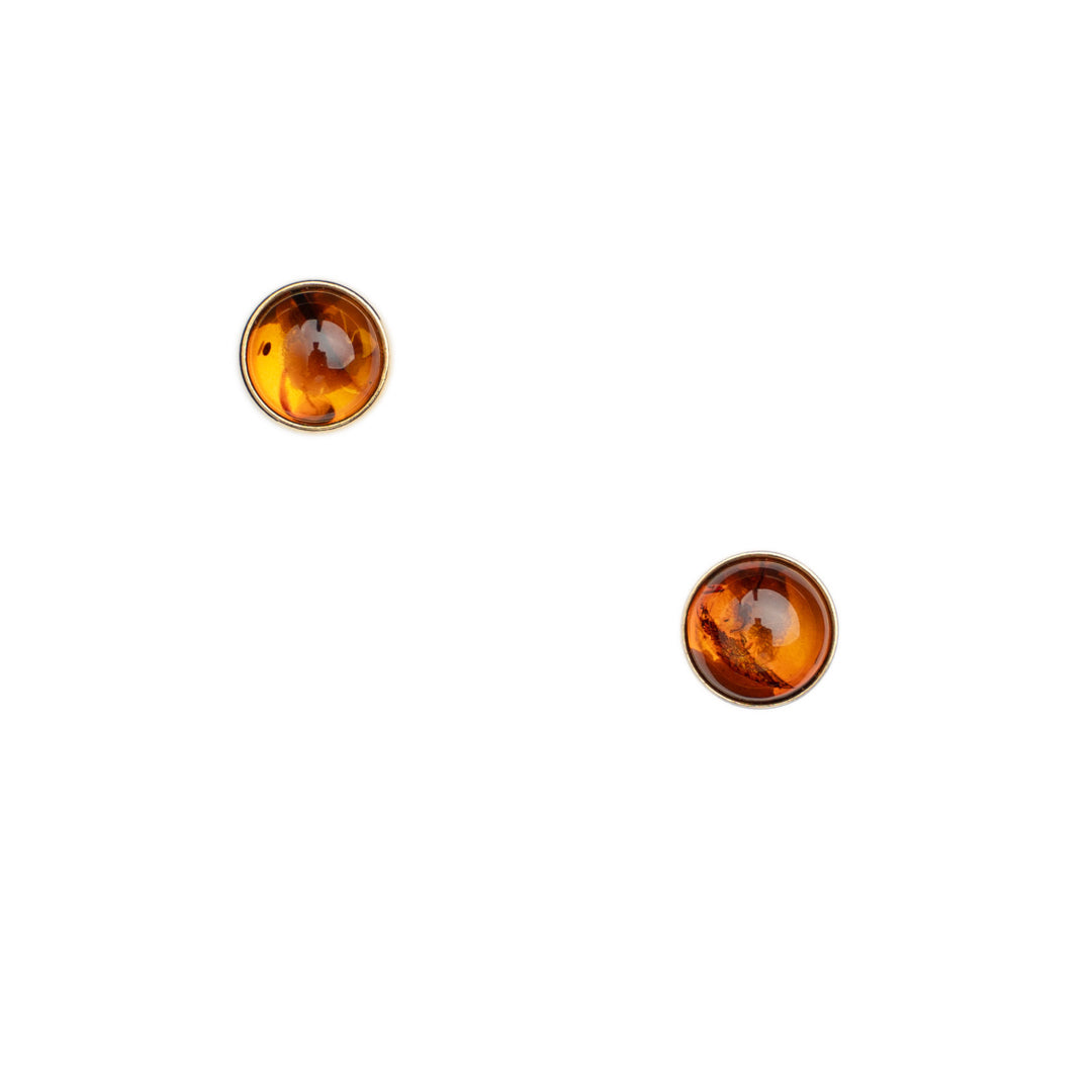 Sterling silver gold plated earrings with natural amber "Iren"