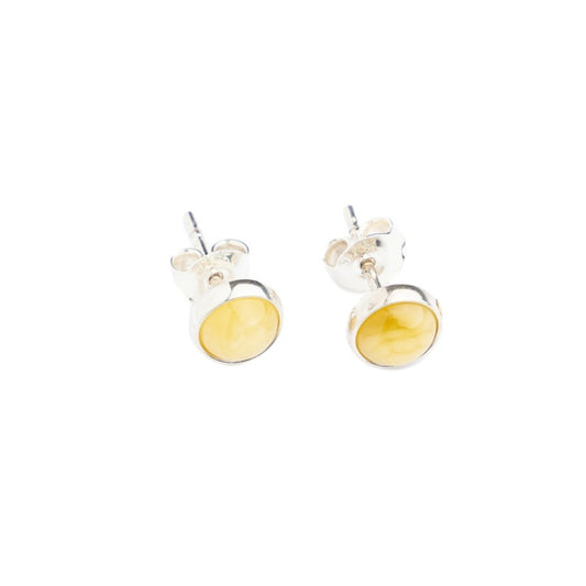 Sterling silver earrings with natural amber "Laura"